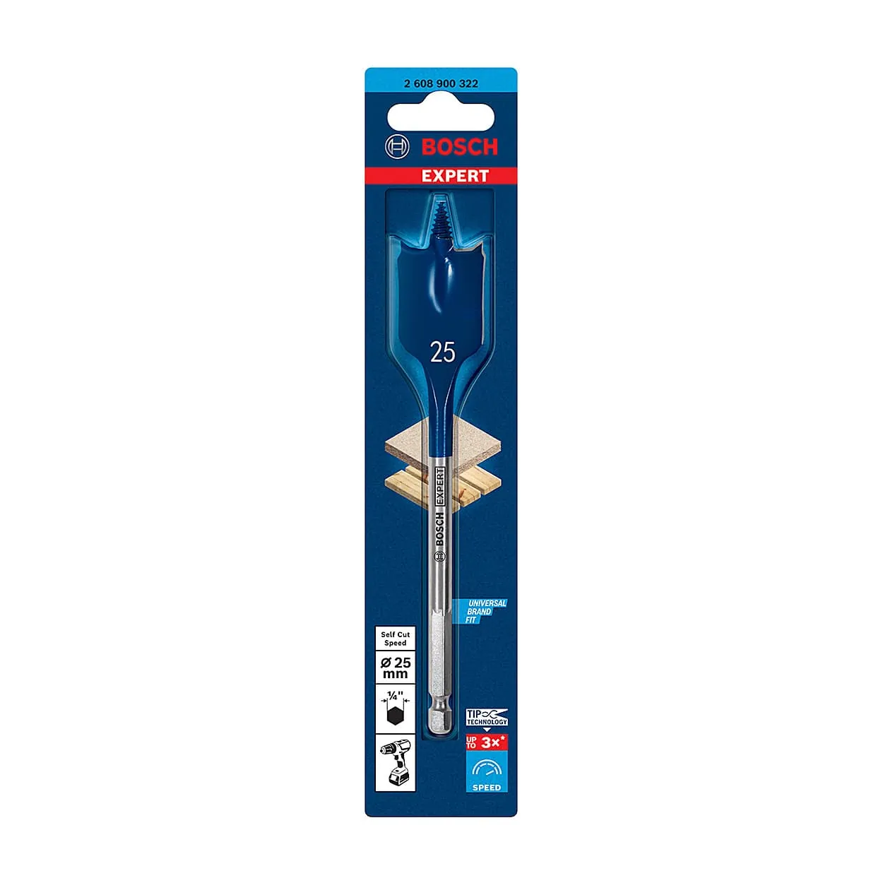 Bosch 25 mm Expert Self Cut Speed Spade Drill Bit, 2 608 900 322