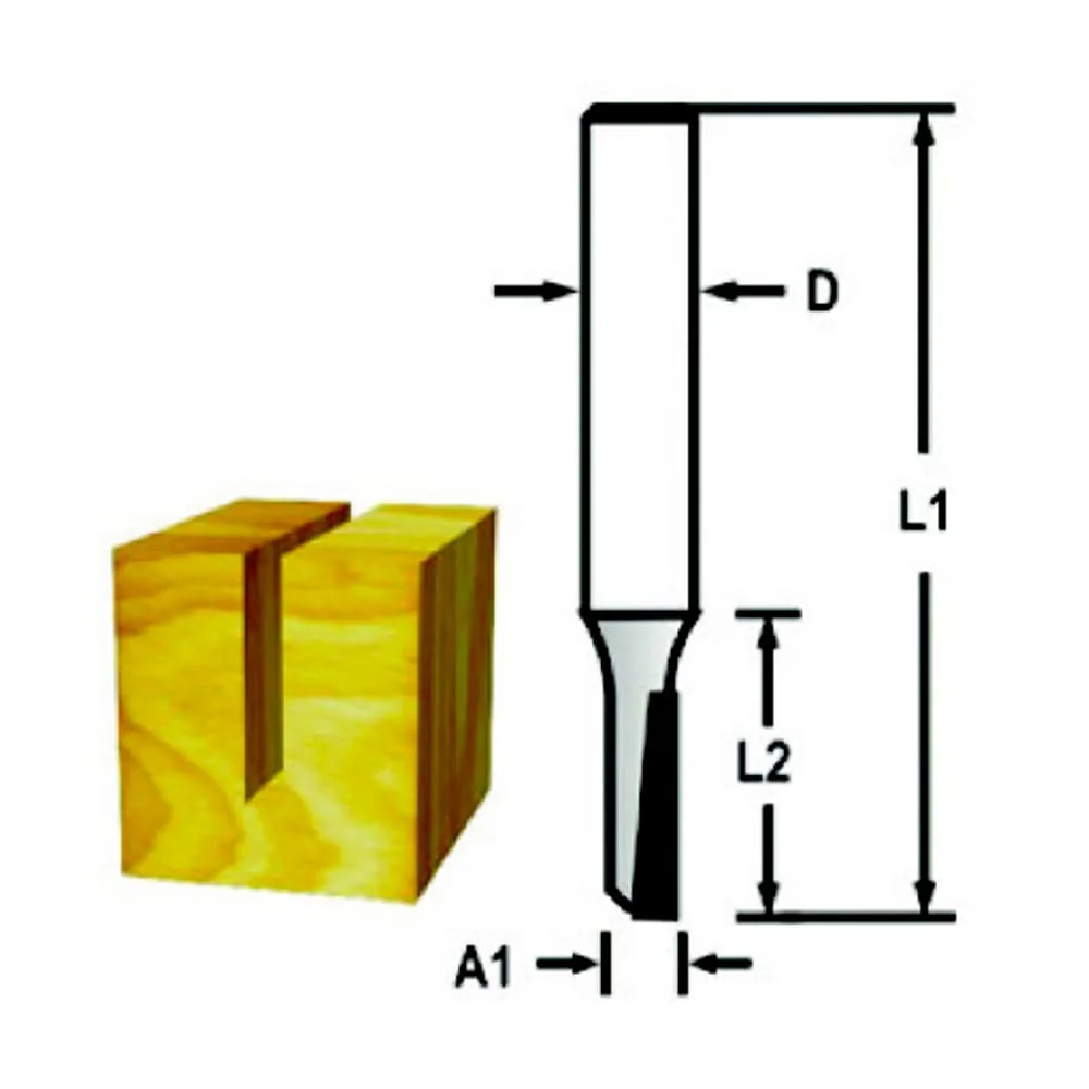 Makita 8.00 mm Router Bit (Straight Bit 1 Flute), D-47379