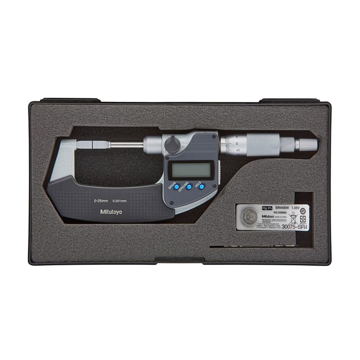 Mitutoyo 0 - 25 mm Non-rotating Spindle Type Digital Blade Micrometer (Type B), 422-260-30