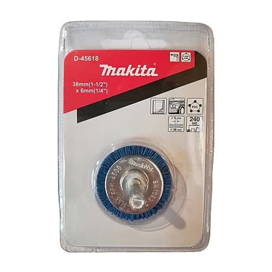Makita 38 mm Dia. x 6 mm Shank Nylon Wheel Brush for Drill (Fine), D-45618