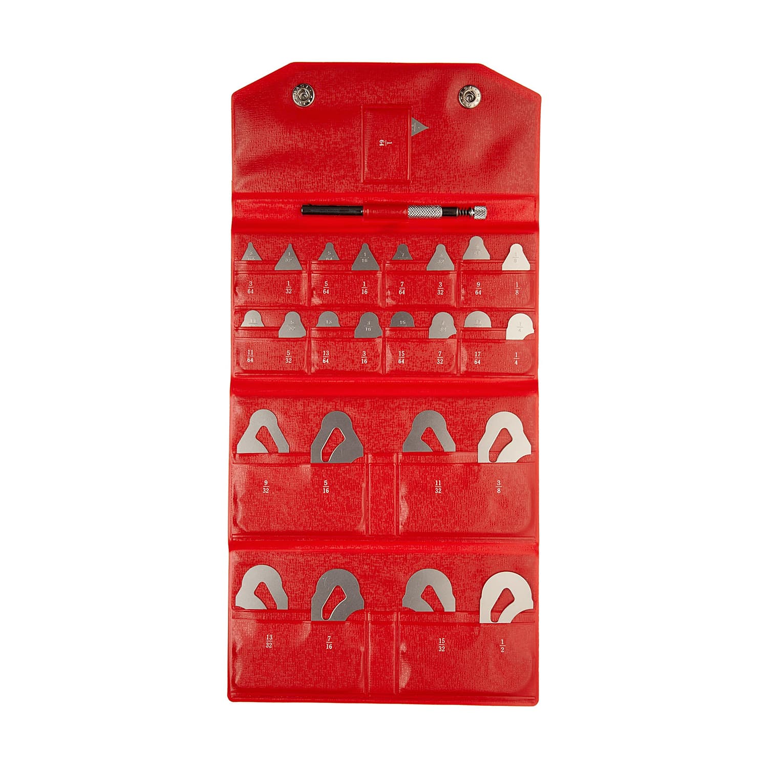 Mitutoyo 1/64 - 1/2 inch Radius Gauge Set (25 Leaves), 186-901
