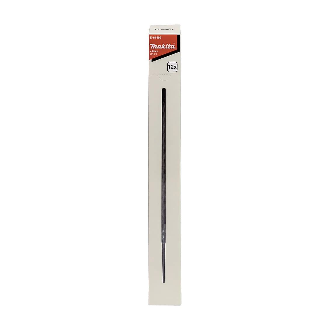 Makita 4.8 mm (3/16 inch) x 256 mm Round File (Pack Of 12 Pcs), D-67402