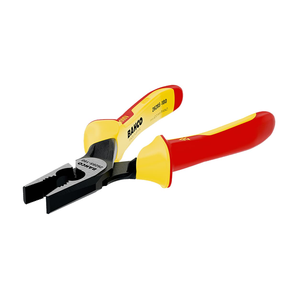Bahco 8 inch / 200 mm Combination Pliers with Insulated Dual-Component Handles, 2628-S-200