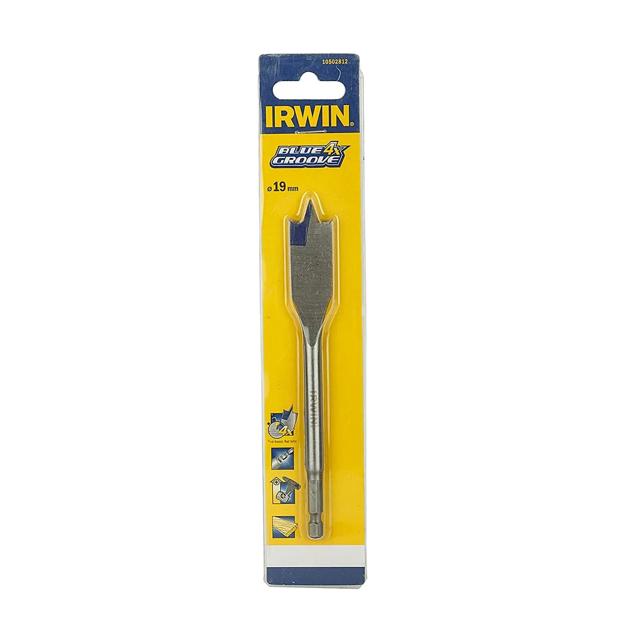 Irwin 19 mm Selfcut Blue Groove Wooden Flat Bits, 10502812