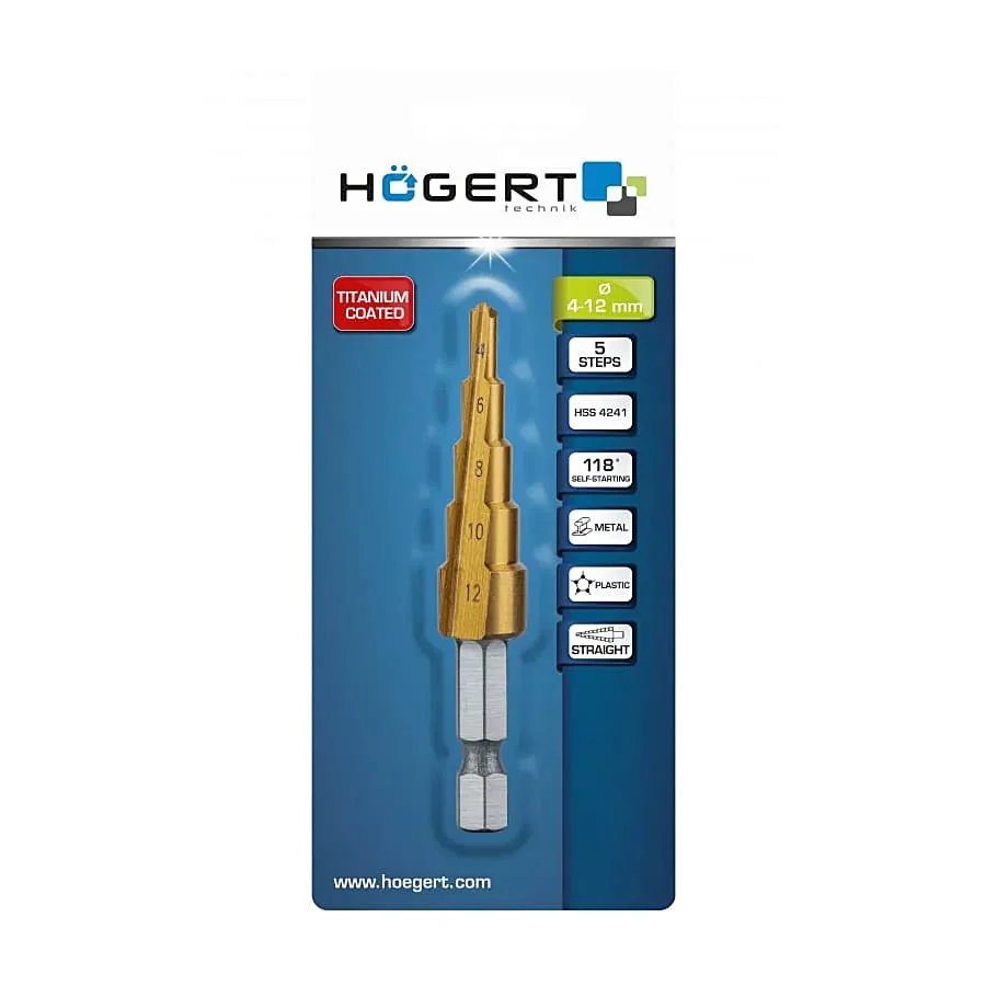 Hogert 4 - 12 mm Step Drill Bit, HT6D321
