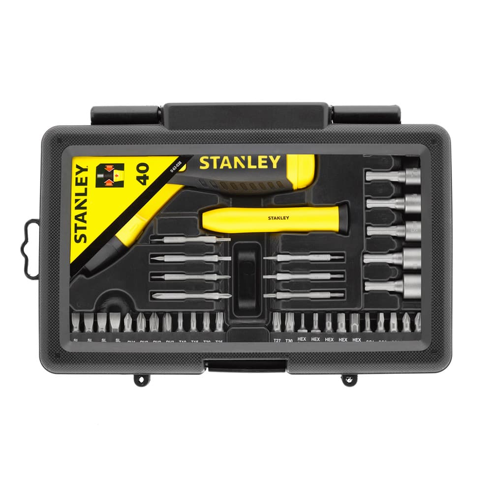 Stanley 39 Pcs Pistol Grip Ratcheting Screwdriver Set, 0-63-038