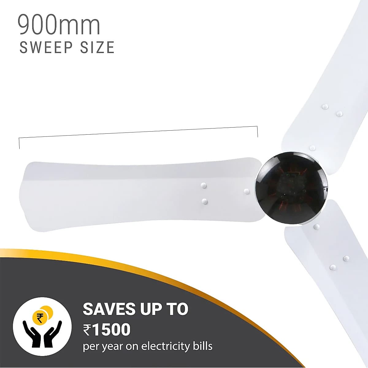 Atomberg Renesa+ 900 mm Energy Efficient Dust Resistant Ceiling Fan With BLDC Motor & Remote (Pearl White)