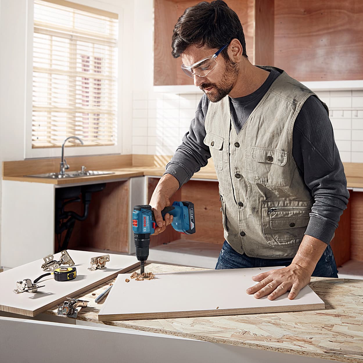 Bosch 18V Lithium-ion Professional Cordless Combi Impact Brushless Drill Driver (Bare Unit), GSB 185