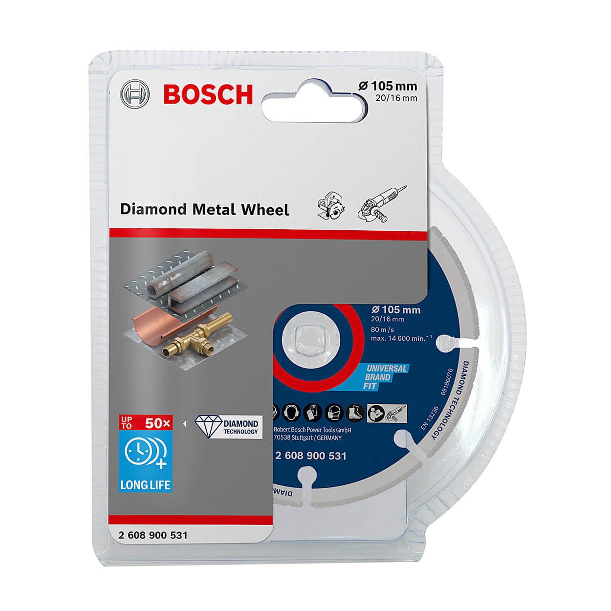 Bosch 105 mm Diamond Metal Cutting Wheel, 2 608 900 531