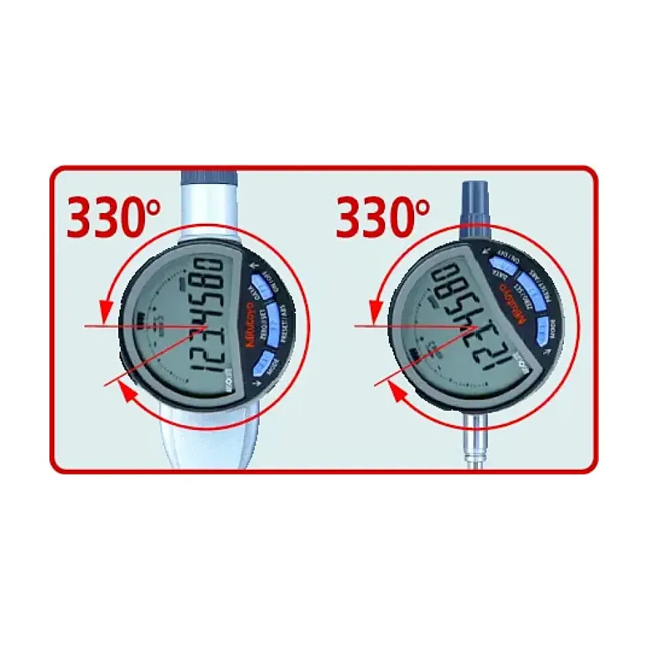 Mitutoyo 0 - 12.7 mm Absolute Digital Indicator with Flat Back Plate & Switchable Analog Bar Resolution (ID-C Series), 543-710B