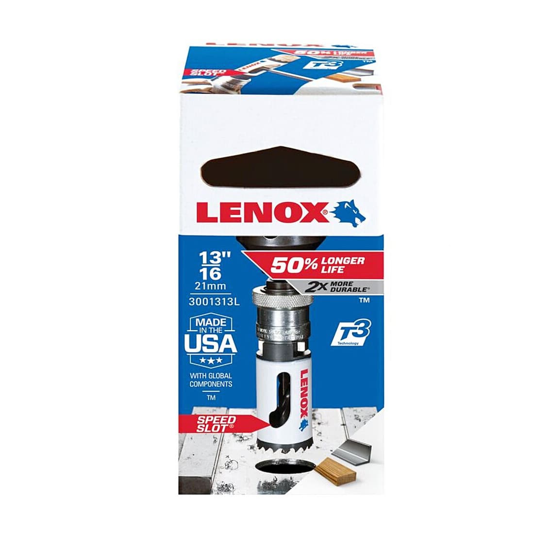 Lenox 21 mm / 13/16 inch Bi-Metal Speed Slot Hole Saw With T3 Technology, 3001313L