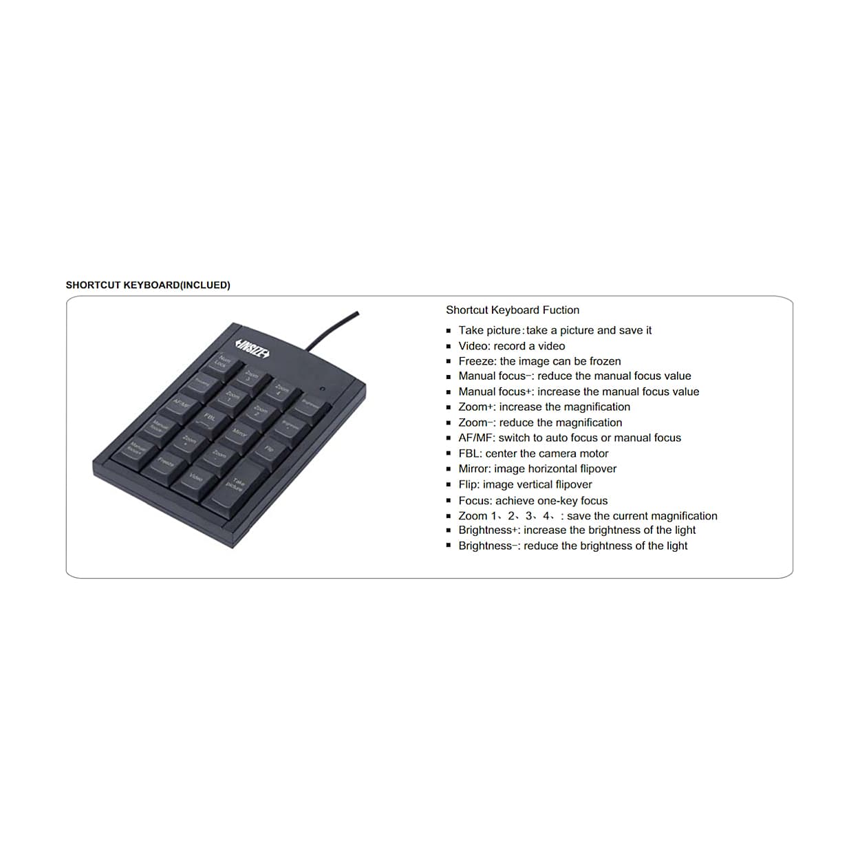 Insize 27.4 - 163X Auto Focus Digital Microscope with Display, 5319-AF290