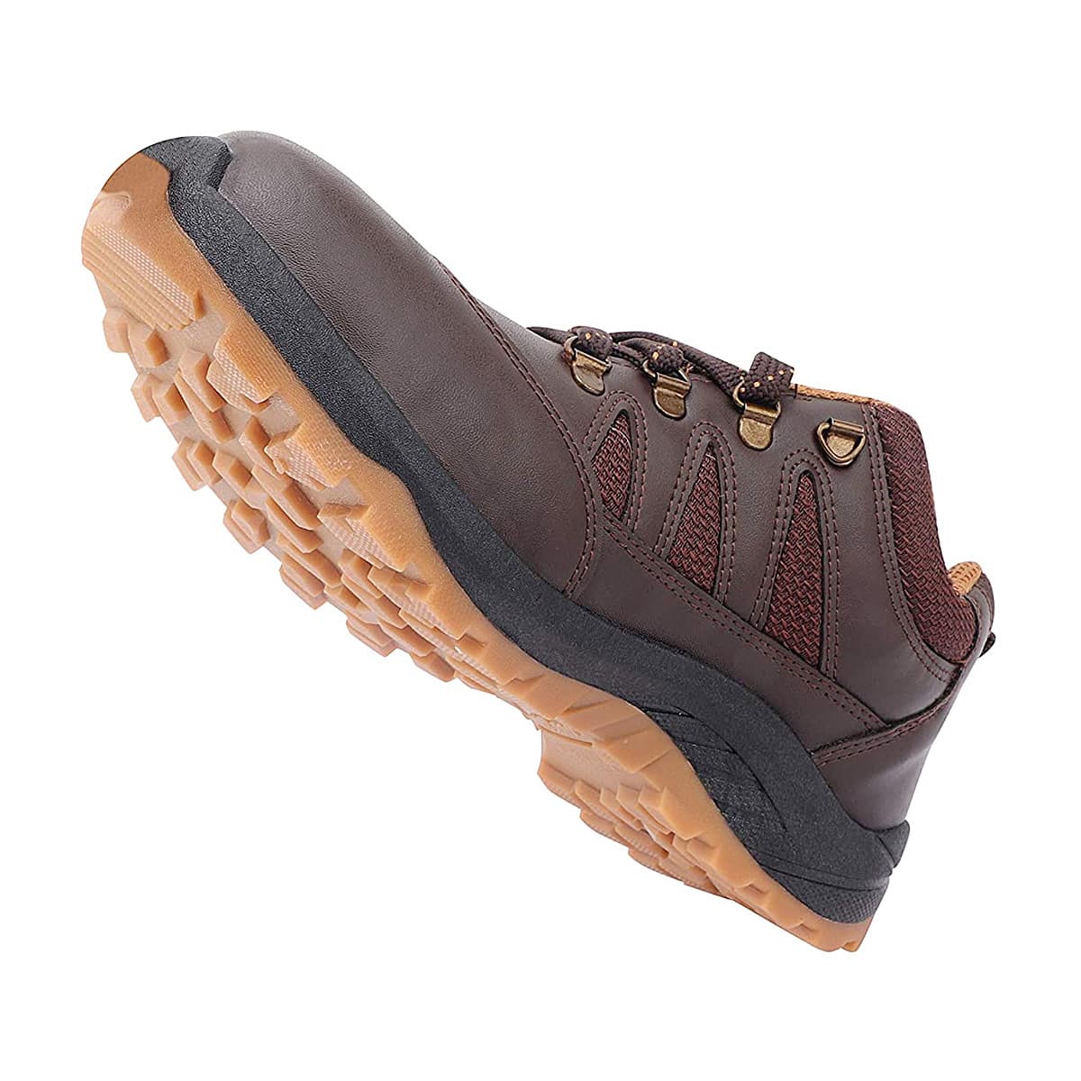 Hillson Dual Density TFP Sole Synthetic Leather Swag Safety Shoes - Steel Toe (Brown & Beige), Swag-1904