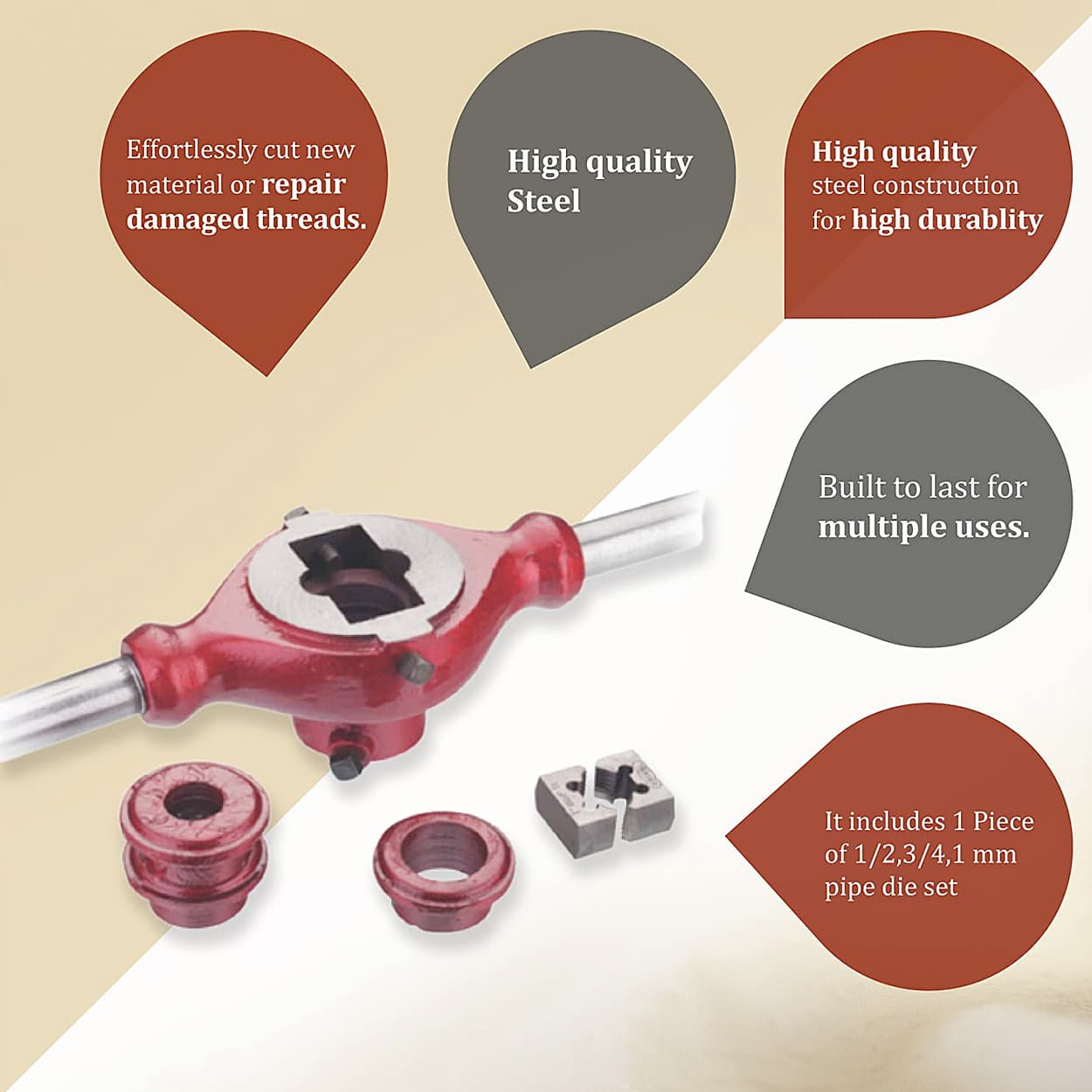Venus 1/2 - 1 inch Pipe Die Set, VPDS