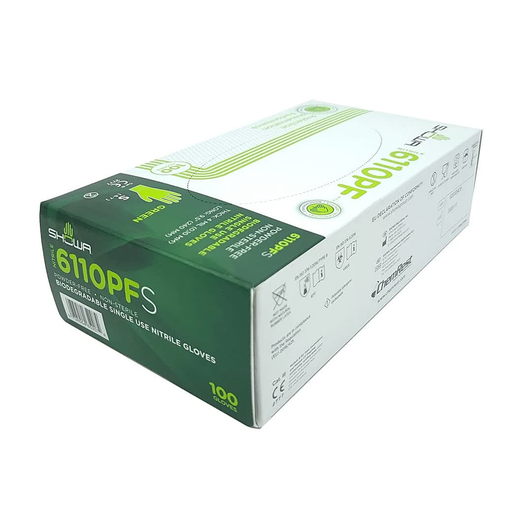 Showa 4 Mil Powder Free Disposable Nitrile Gloves (50 Pairs), 6110 PF