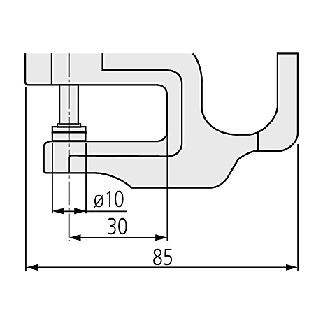 Mitutoyo 0 - 10 mm Standard Dial Indicator Thickness Gauge (Ceramic Contact Elements), 7301A