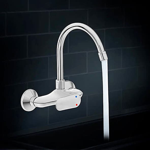 Kohler Kumin Single Handle Wall Mount Kitchen Faucet In Polished Chrome Finish, K-99483IN-A4-CP