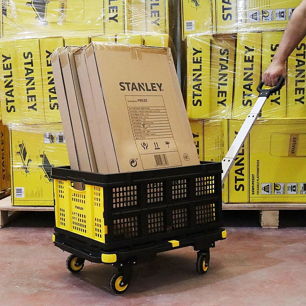 Stanley 137 Kg Load Capacity Utility Platform Dolly with Folding Utility Basket (Combi Pack), SXWT-PC532B-SP