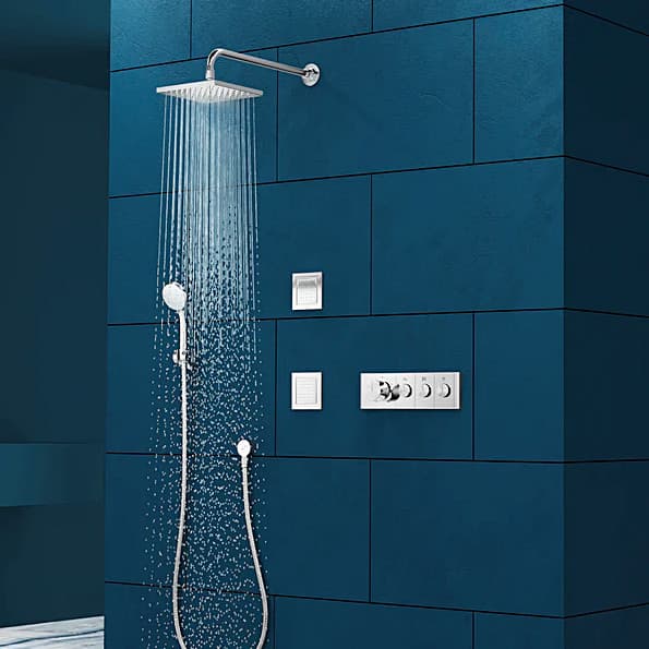 Kohler Anthem Recessed Thermostatic Mechanical 3 Outlet Trim In Polished Chrome Finish, K-26347IN-9-CP