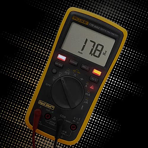Fluke 17B Max-01 6000 Counts / 600V Digital Multimeter With TL75 Test Leads