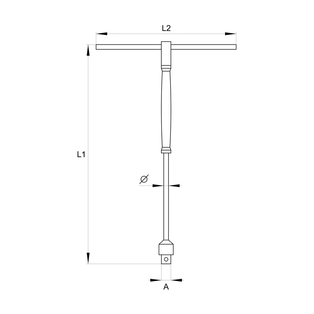Yato 3/8 inch Sq. Drive T-Type Adapter with Rotary Handle, YT-1566