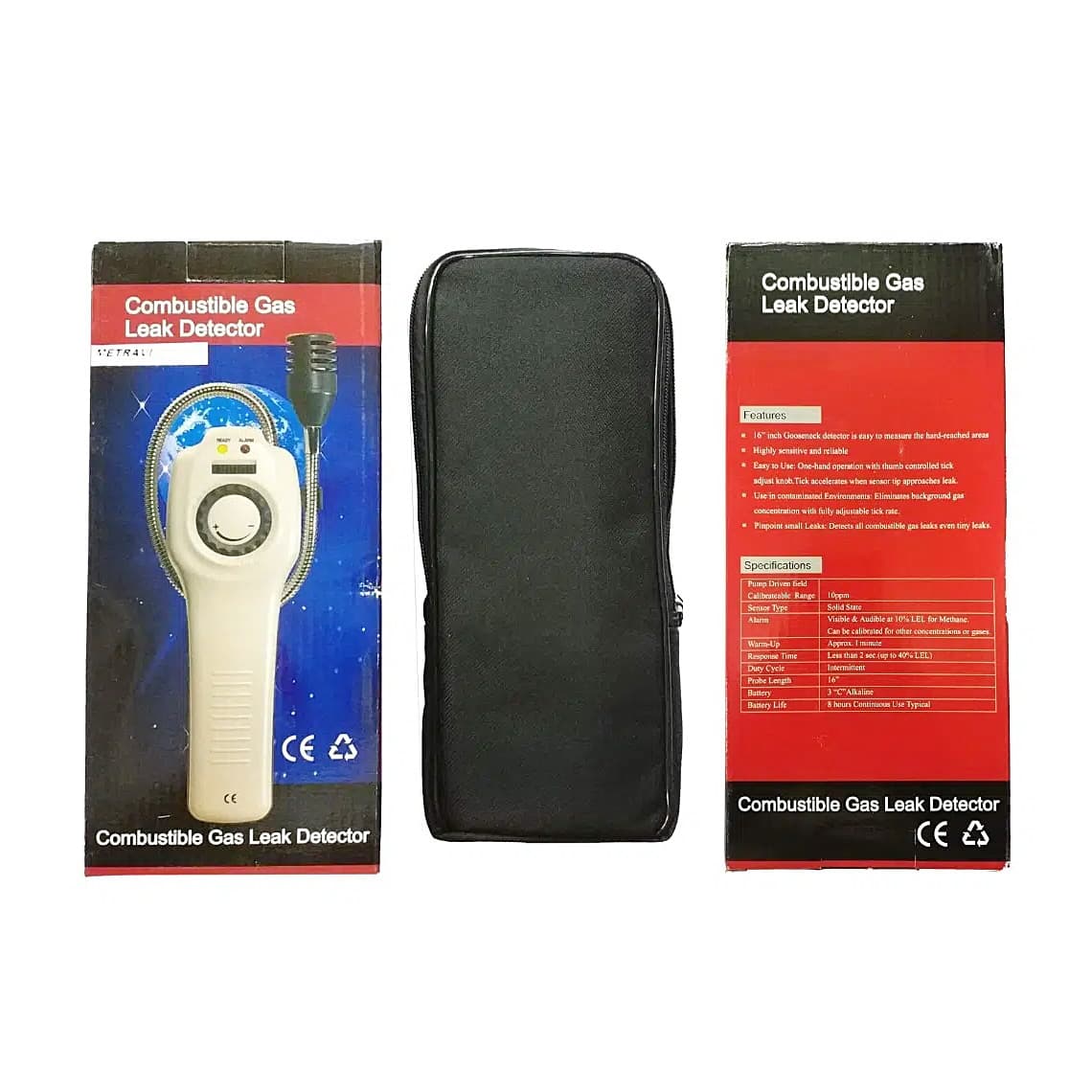 Metravi 50 PPM Combustible Gas Leakage Detector With Audio & Visual Alarm, GLD-01