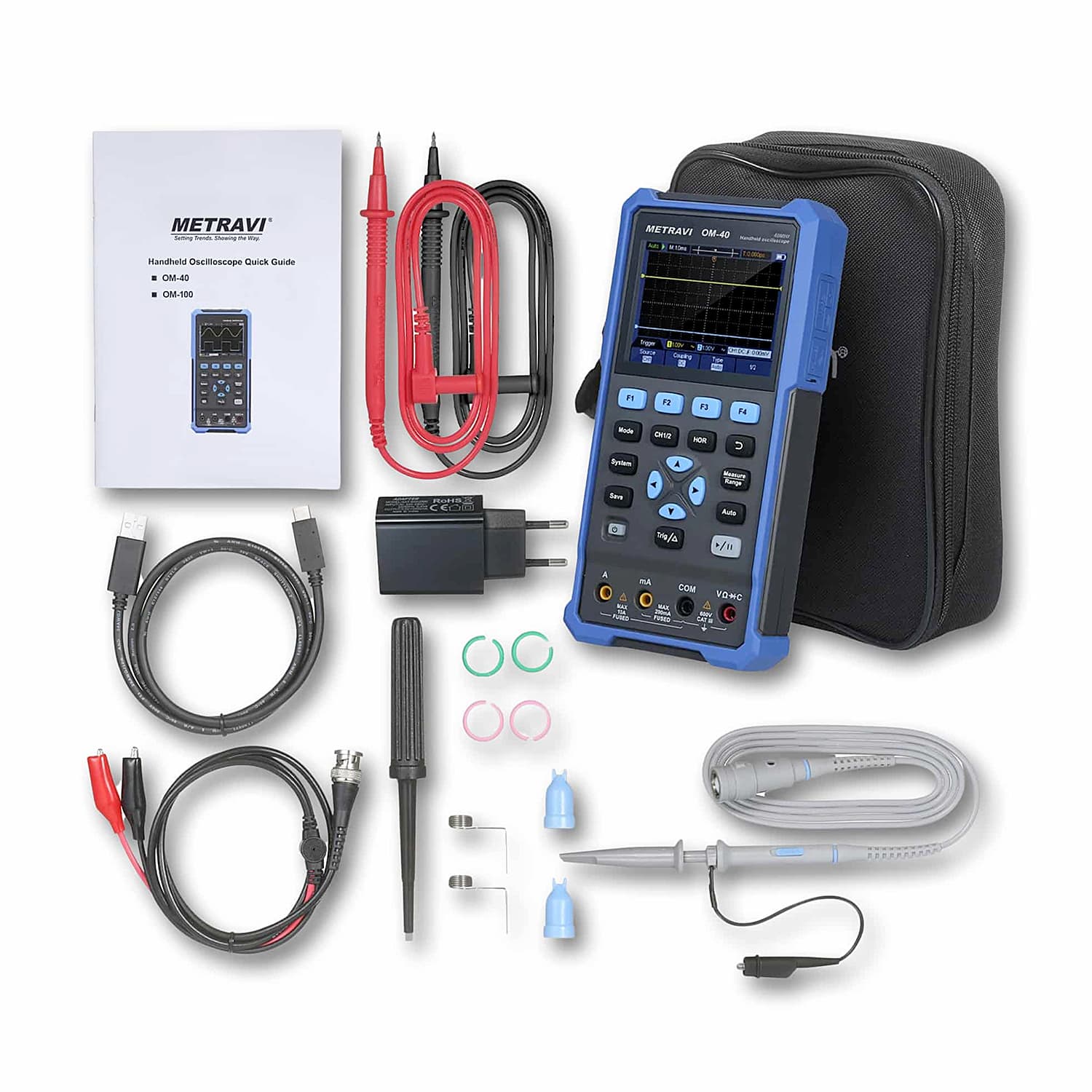 Metravi 40MHz / 250MSa/s Dual Channel Digital Handheld Oscilloscope, OM-40