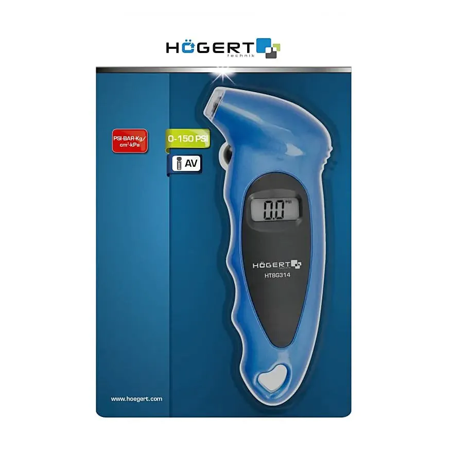 Hogert 10 Bar / 150 PSI Digital Tire Pressure Gauge, HT8G314