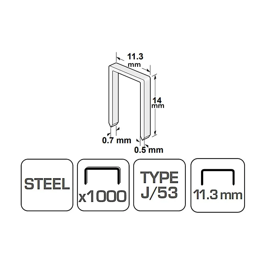 Hogert 14 mm Staples (Pack of 1000 Pcs), HT2C058