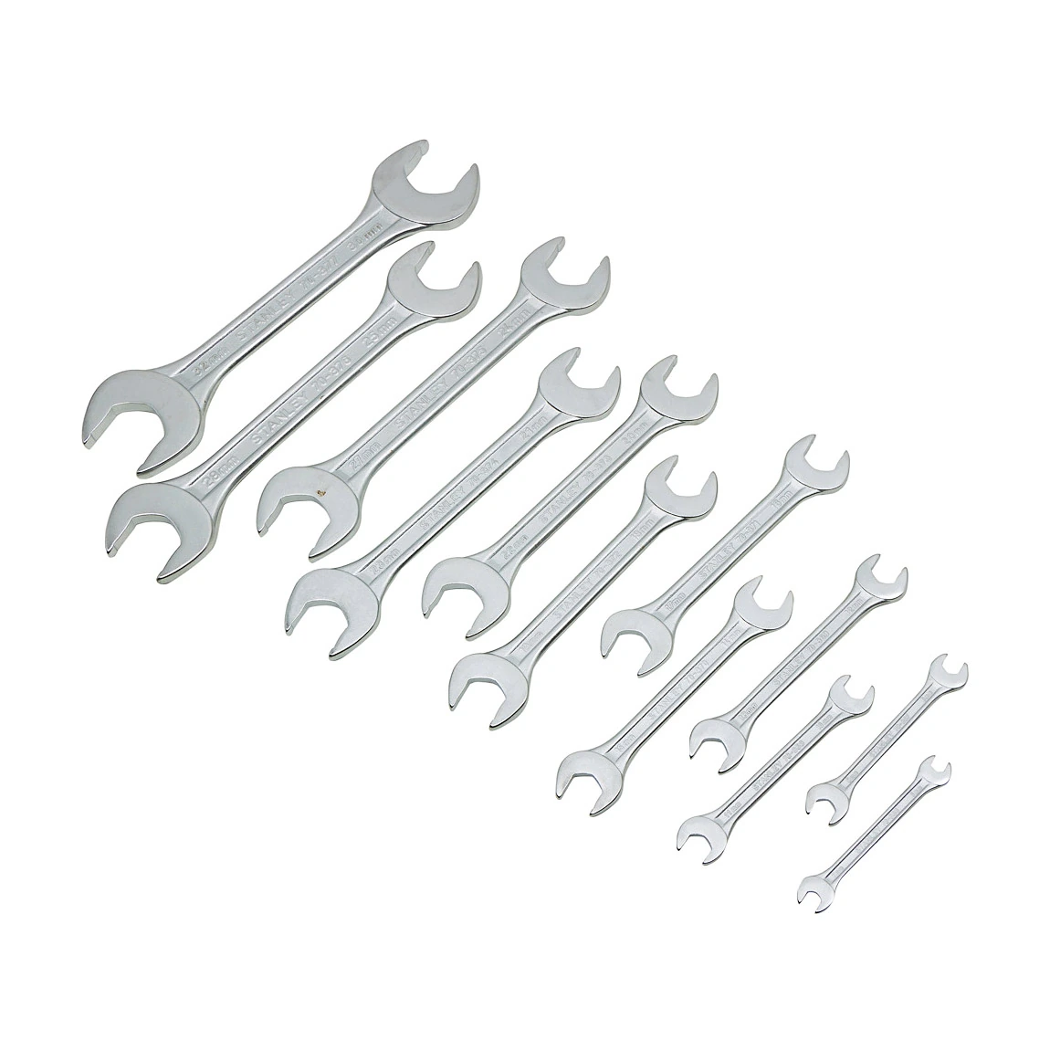Stanley 12 Pcs Matte Finish Double Open End Spanner Set, 70-380E