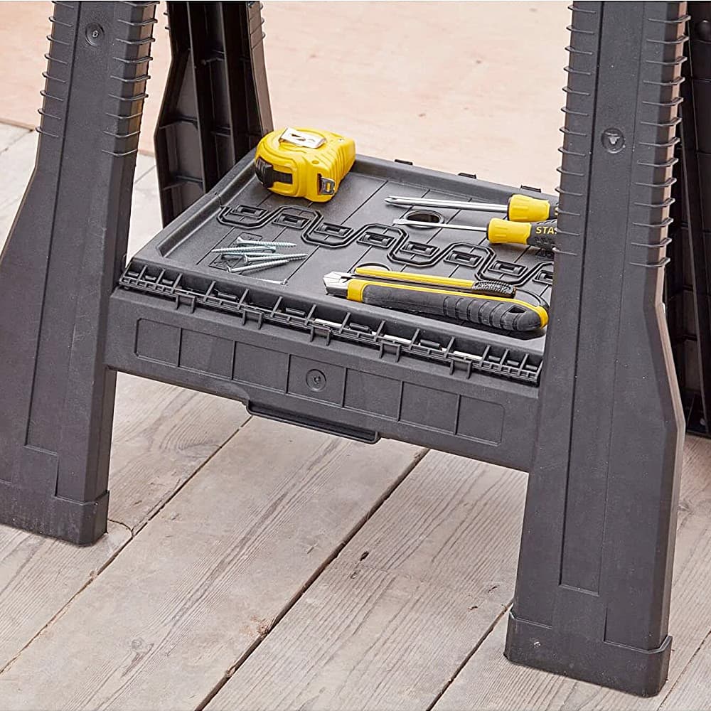 Stanley 581 x 818 x 126 mm Junior Folding Sawhorse With 362 Kg Load Capacity, STST1-70355