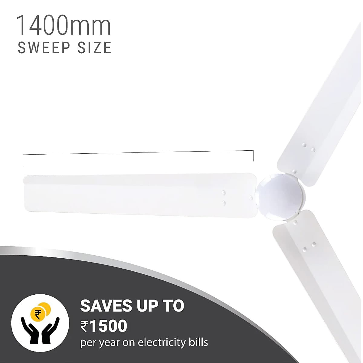 Atomberg Renesa 1400 mm Energy Efficient Ceiling Fan With BLDC Motor & Remote (White)