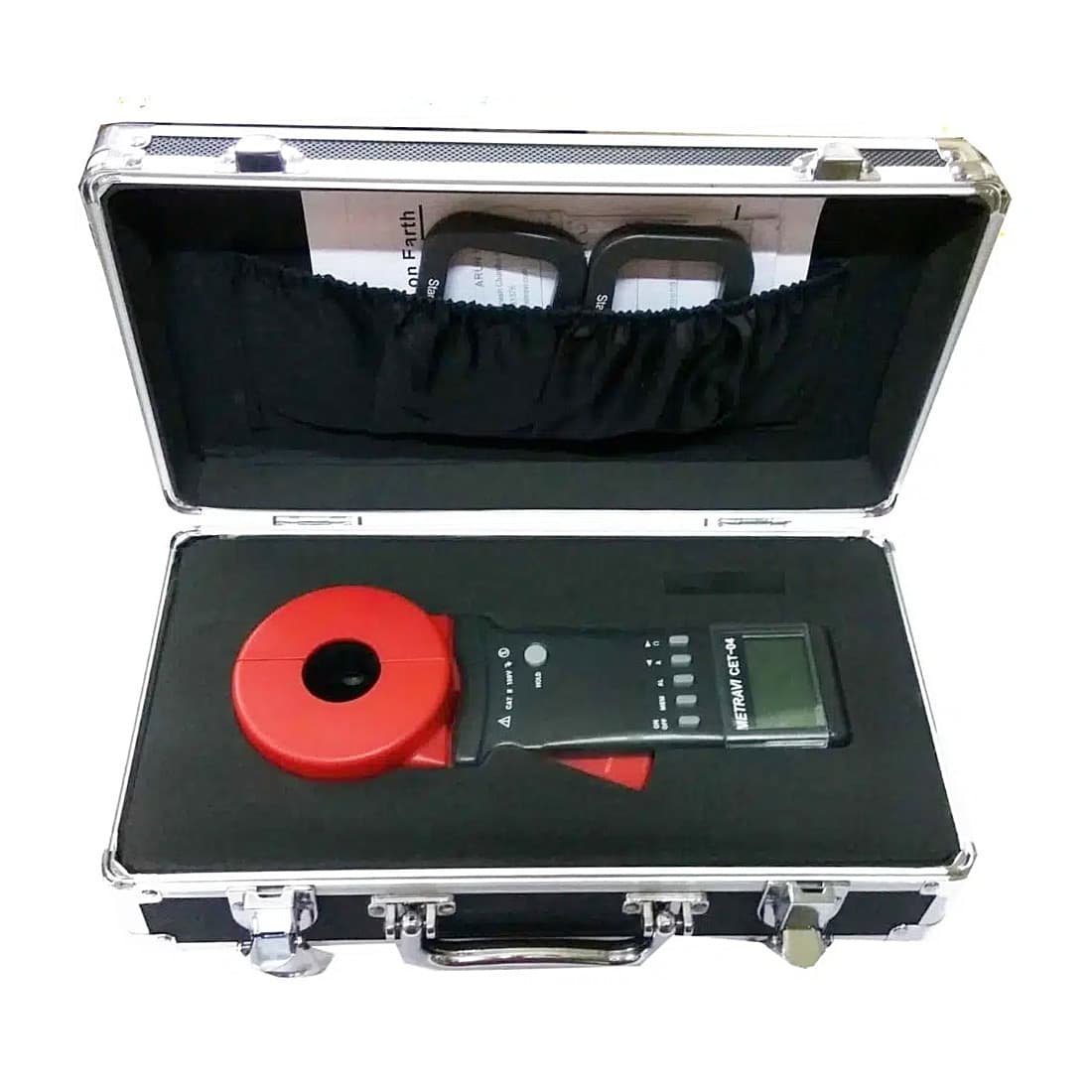 Metravi 4 Digits / 0.01Ohm - 1500Ohm Resistance Range Clamp On Ground Resistance Tester With Round Jaw, CET-04