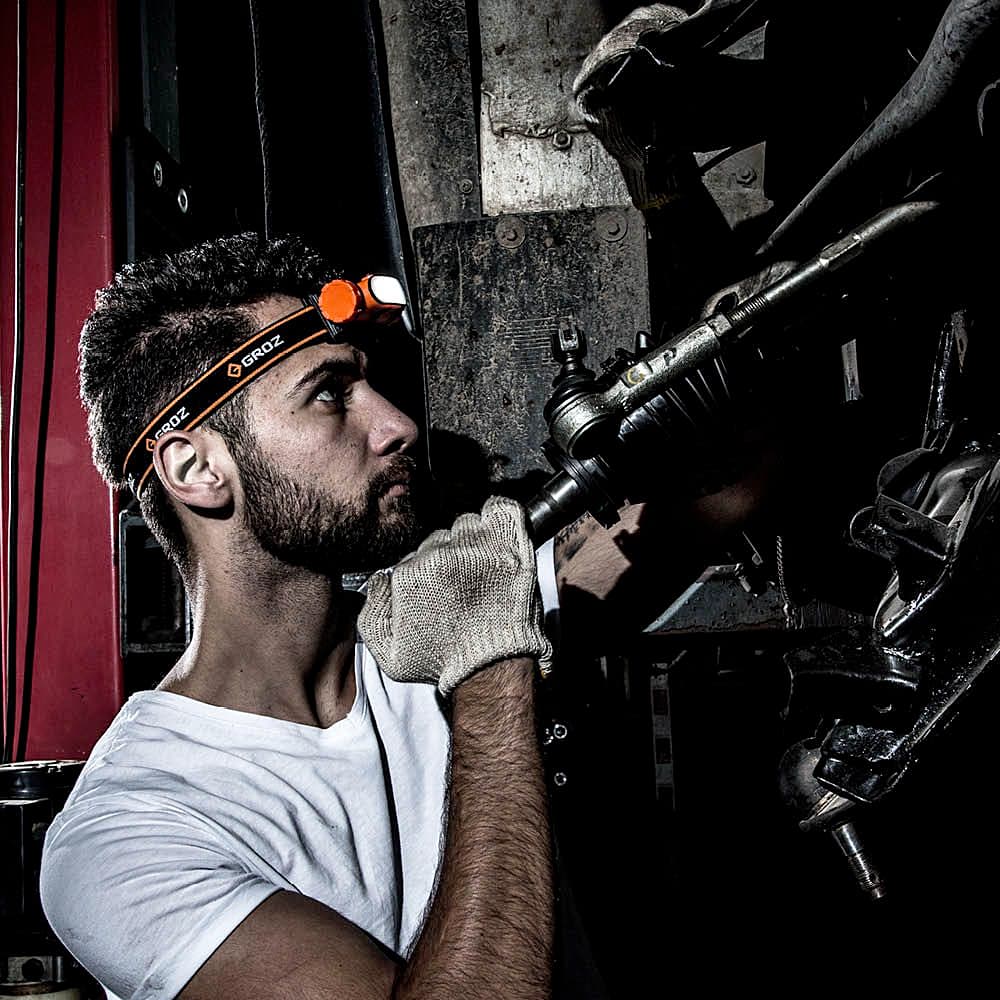 Groz 150 Lumens Rechargeable Headlamp with Hand Sensor, LED/220