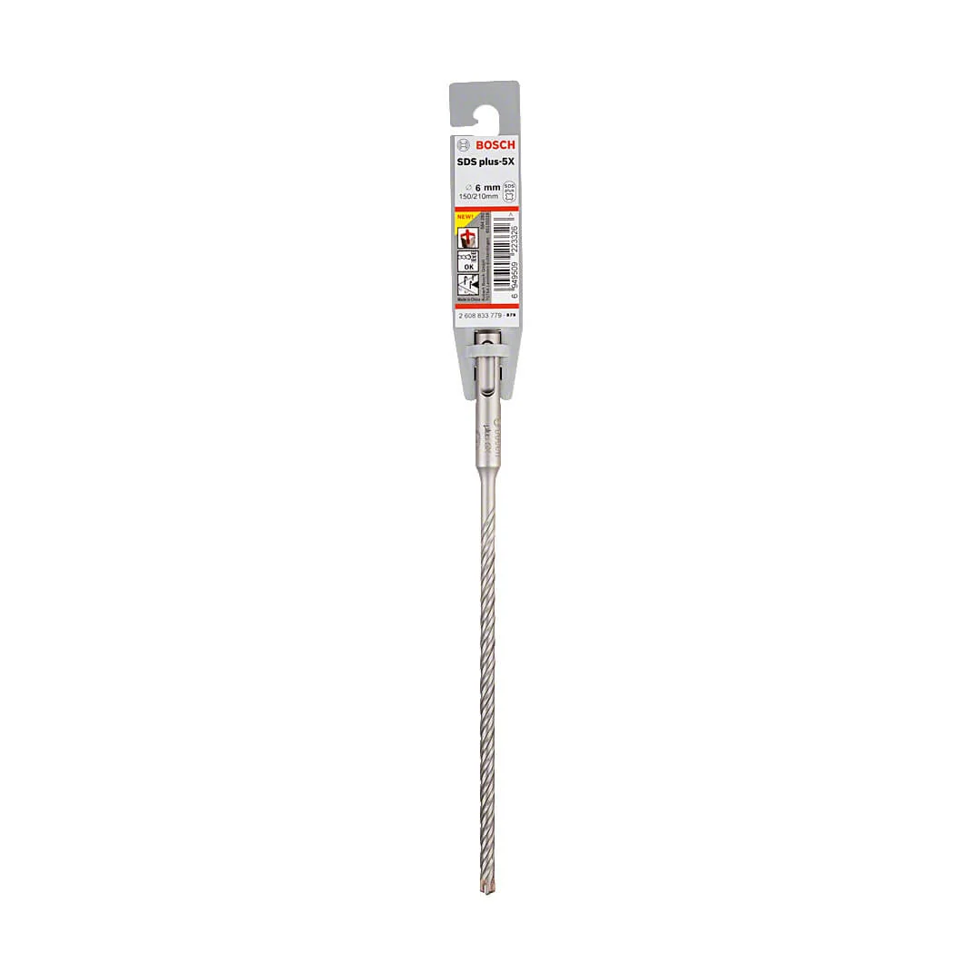 Bosch 6.00 x 150 x 210 mm SDS Plus-5X Hammer Drill Bits, 2 608 833 779