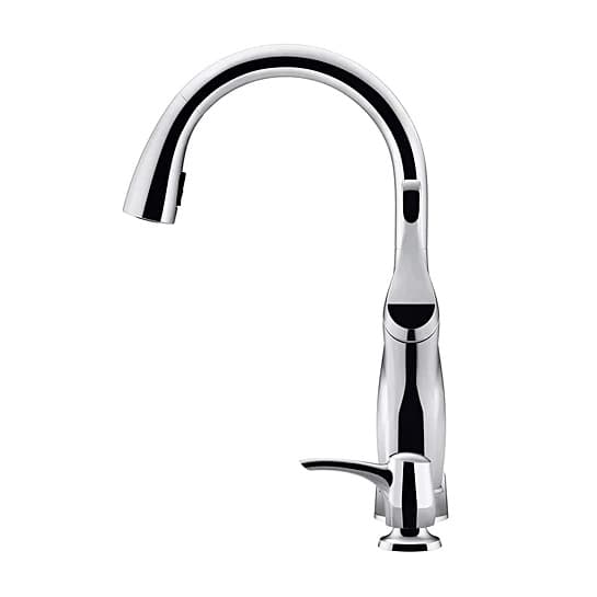 Kohler Mazz 2-Hole Kitchen Faucet With 15-1/2" Pulldown Spout & Soap Dispenser In Polished Chrome Finish, K-72511IN-SD-CP