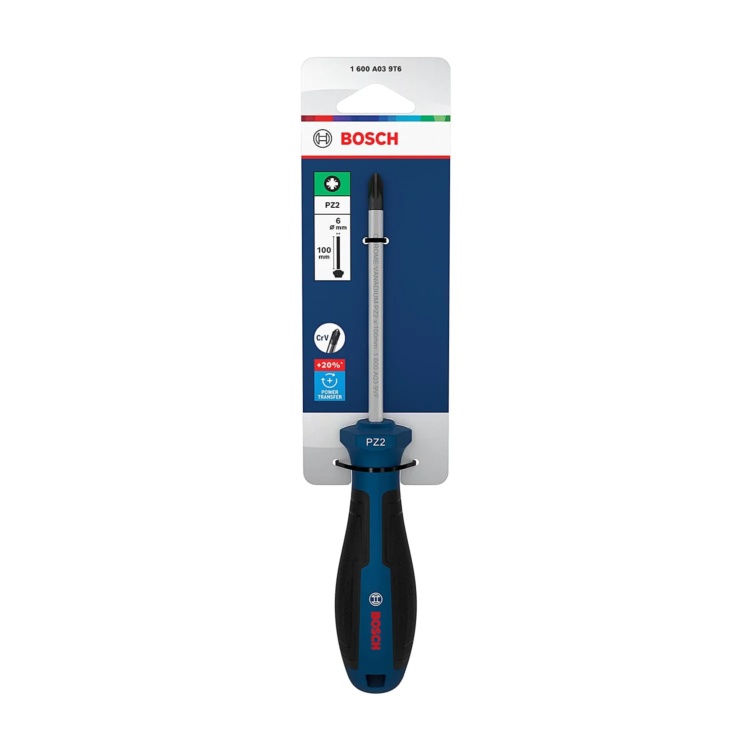 Bosch PZ2 x 100 mm Blade Length Pozidrive Screwdriver, 1 600 A03 9T6