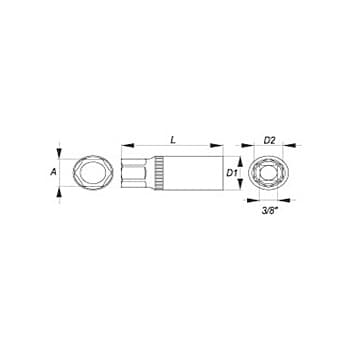 Yato 16 mm Spark Plug Socket (3/8 inch Sq.Drive), YT-3851