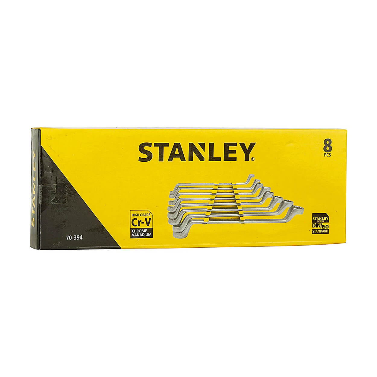 Stanley 8 Pcs, Chrome Matte Finish Shallow Offset BI-HX Ring Spanner Set, 70-394E