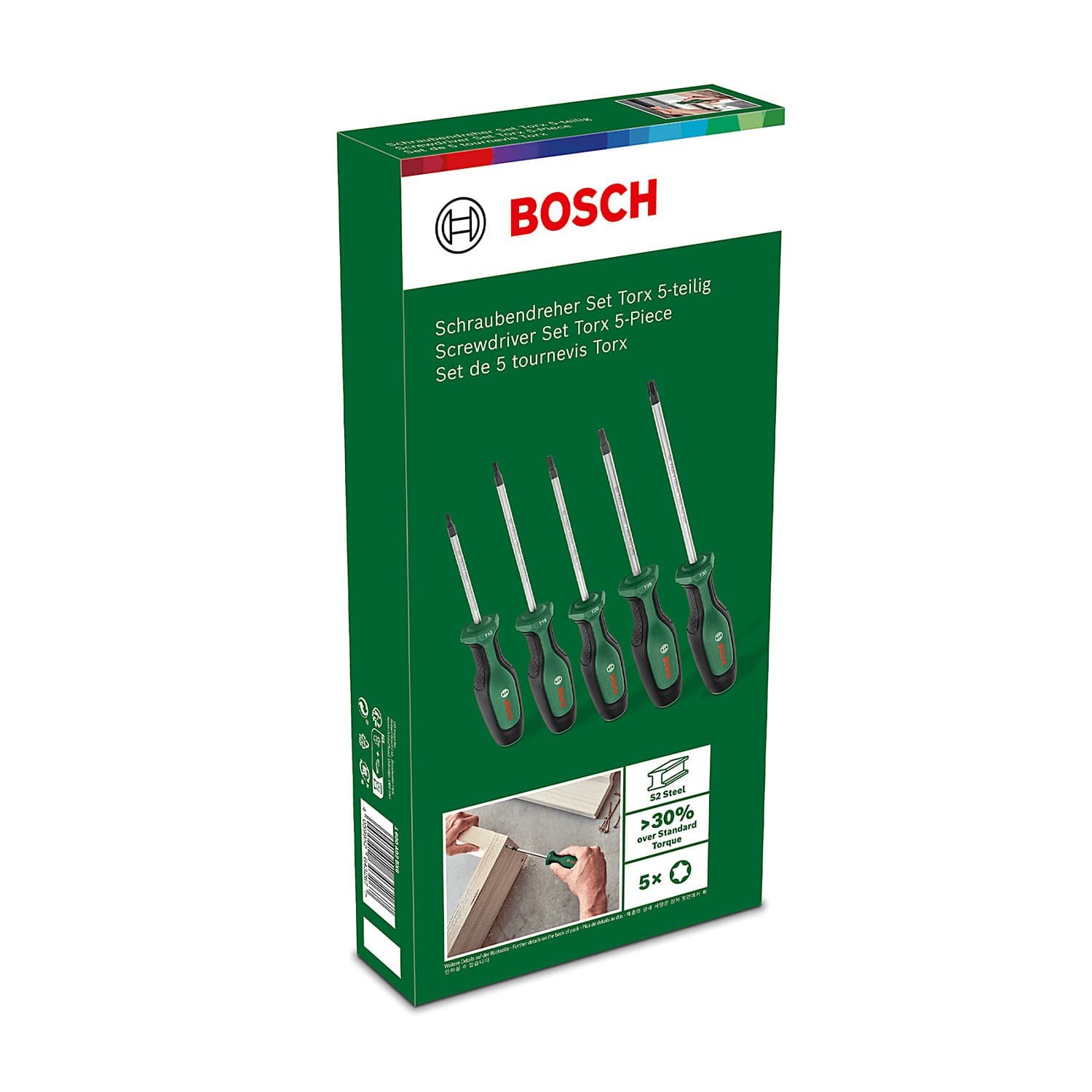Bosch 5 Pcs Torx Screwdriver Set, 1 600 A02 BX6