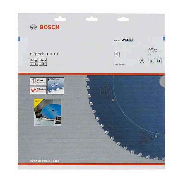 Bosch 305 mm Circular Saw Blade Expert For Steel (80 Teeth), 2 608 643 061