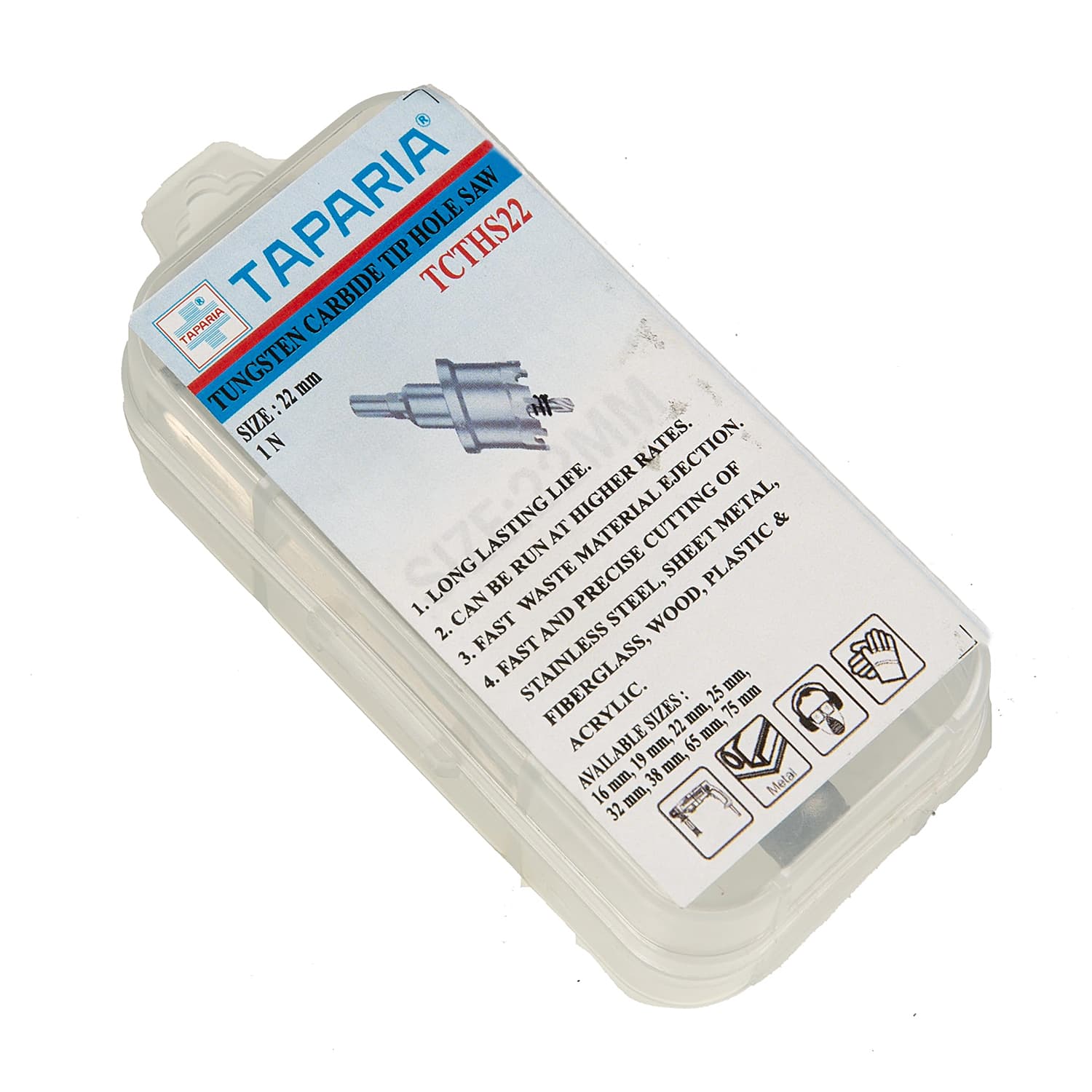 Taparia 22 mm Tungsten Carbide Tip Holesaw, TCTHS22
