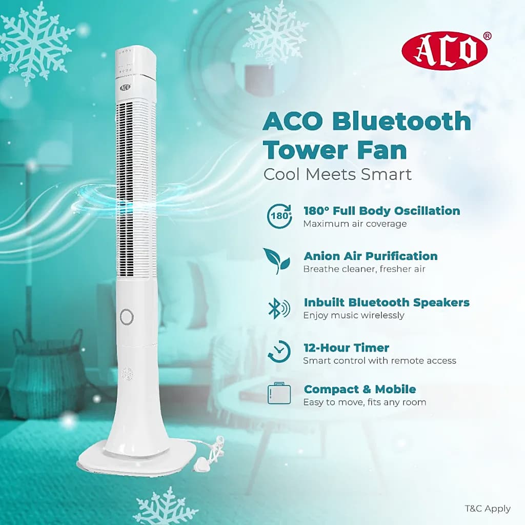 Aco 1150 RPM Bluetooth Tower Fan, AP-005WL