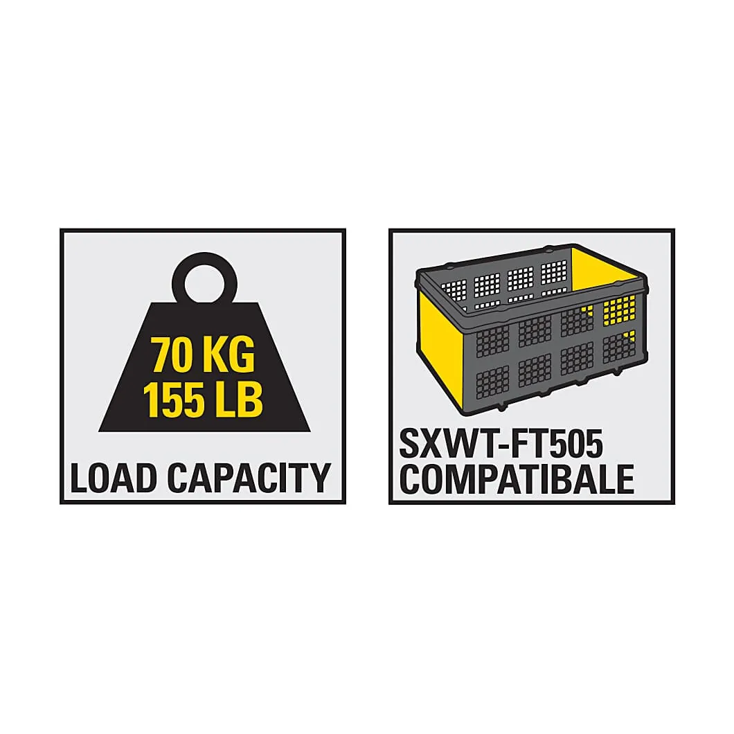 Stanley 60 Kg Load Capacity Light Weight Folding Hand Truck with Basket Holder, SXWT-FT501-SP