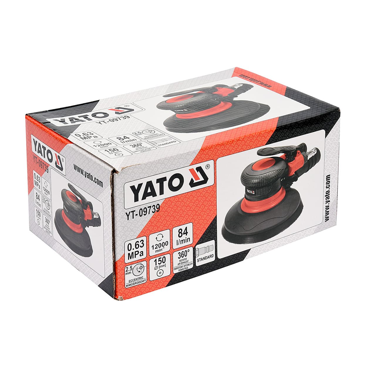 Yato 150 mm / 6 inch Pneumatic Orbit Sander, YT-09739