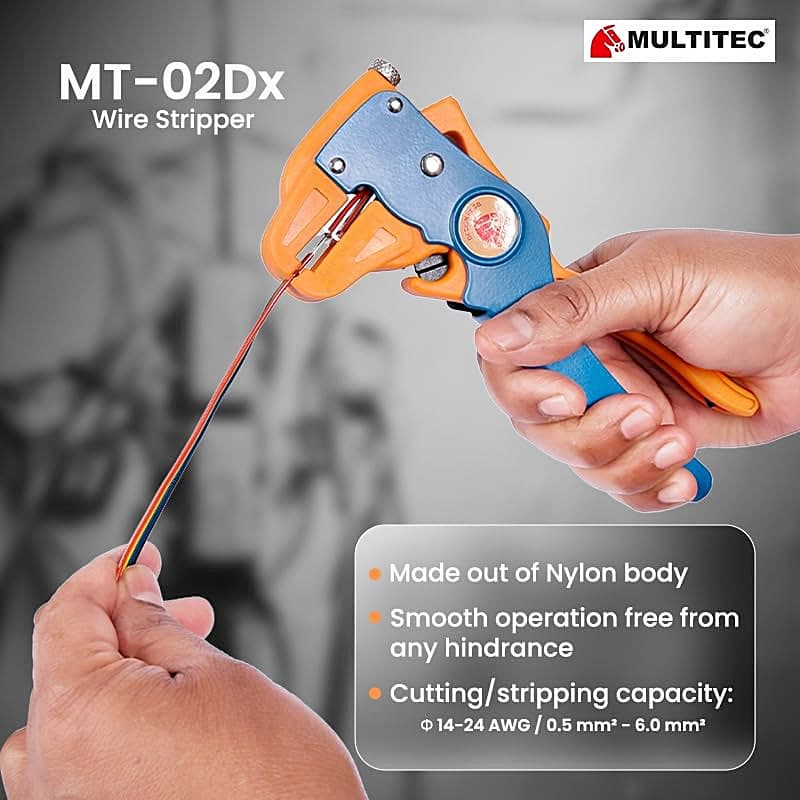 Multitec 7 inch / 180 mm Automatic Wire Stripper & Cutter, MT-02DX