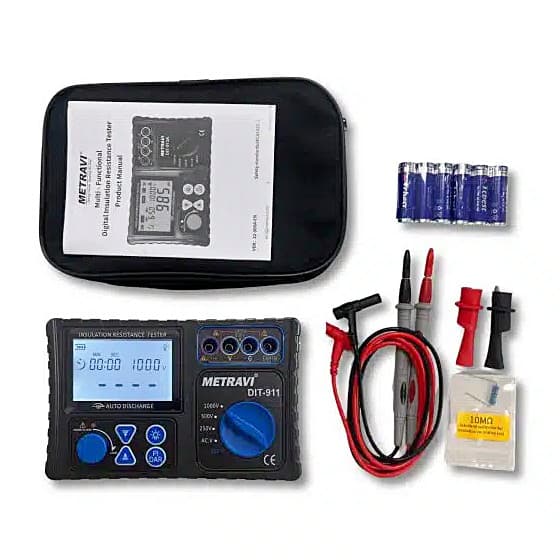 Metravi 250V - 1000V Rated Voltage Digital Insulation Resistance Tester, DIT-911