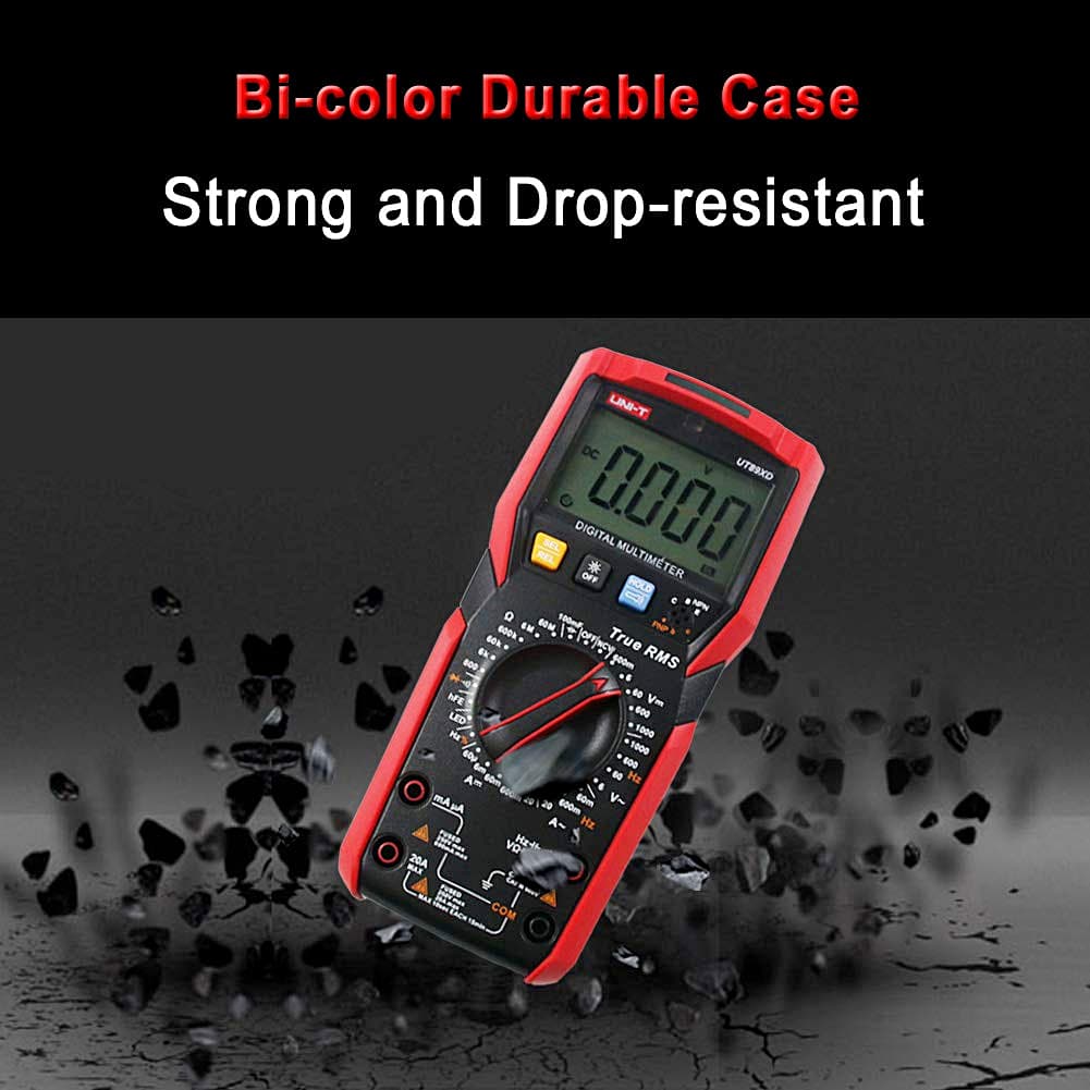 UNI-T 3-5/6 Digit / 6000 Count Professional True RMS Digital Multimeter with LED Test, UT89XD