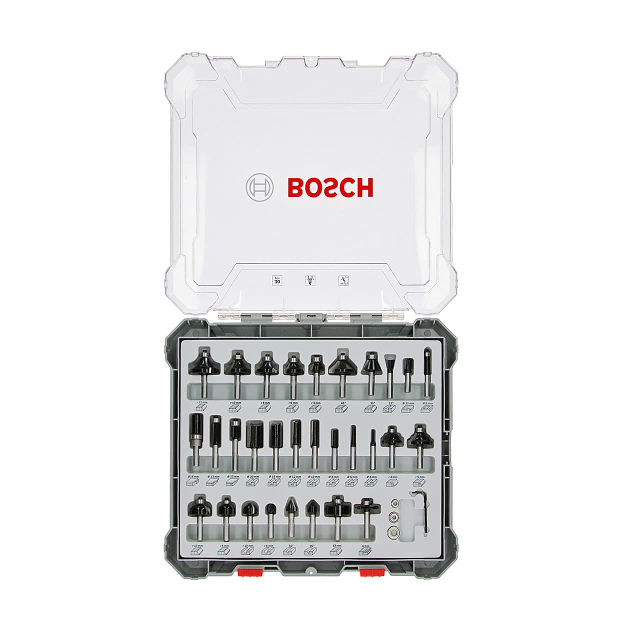 Bosch 6.00 mm Shank Mixed Router Bit Set (Pack of 30 Pcs), 2 607 017 474