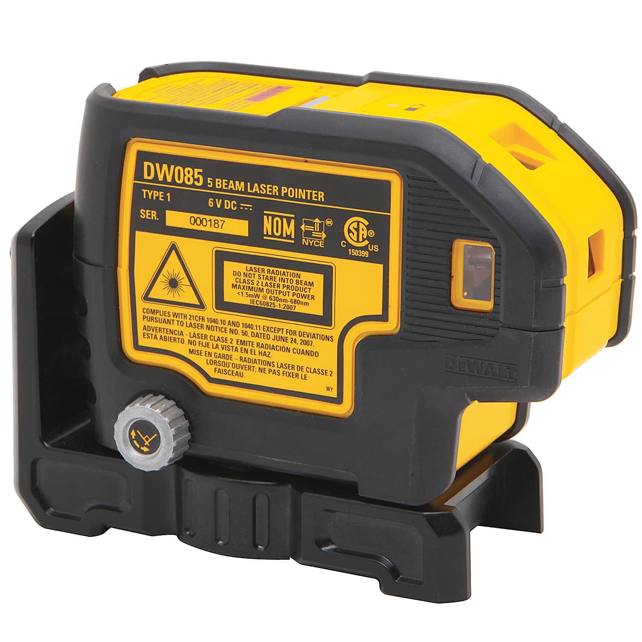Dewalt Multi-Beam 5 Points Laser Pointer with Backline (Yellow & Black), DW085K